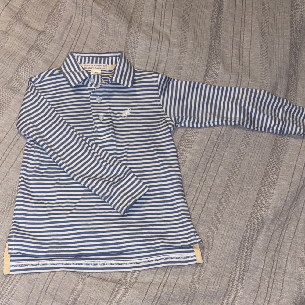 The Beaufort Bonnet Company long sleeve prim and proper polo - size 2T